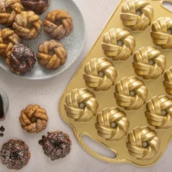 NORDIC WARE Moule Mini Bundt Torsadés (x12) Gold Clearance