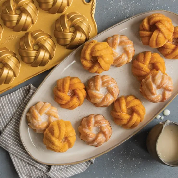 NORDIC WARE Moule Mini Bundt Torsadés (x12) Gold Clearance