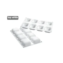 SILIKOMART Moule Silicone 8 Carrés Bombés 6,1 x 6,1 cm 100ml Professional Clearance