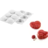 SILIKOMART Moule Silicone 6 Coeurs Lovely 8,2 x 7,7 cm x H 3,1 cm Professional Outlet