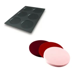 SILIKOMART Moule Silicone 6 Fonds de Tarte Biscuit Ø16 x 1 cm 200ml Professional