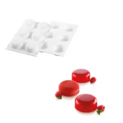 SILIKOMART Moule Silicone 6 Minis Moules à Manqué Ø67 x h27 mm 90ml Professional