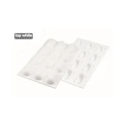 SILIKOMART Moule Silicone 12 Minis Ovales Bombés 5,8 x 2,9 cm 30ml Professional Hot
