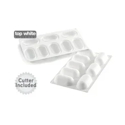 SILIKOMART Moule Silicone 8 Ovales Bombés 8,2 x 4,3 cm 81ml Professional Discount