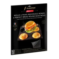 FLEXIPAN DEMARLE Moule Silicone 6 Pains Ronds Ø 10,5 cm Hot