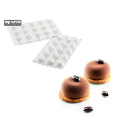 SILIKOMART Moule Silicone 15 Ronds Bombés Ø45 x h20 mm - 26ml Professional