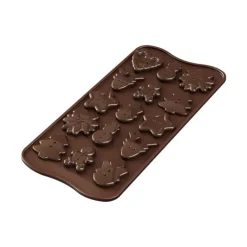 SILIKOMART Moule Silicone Boutons Noël Chocolat 3,5 cm Easy Choc (x15)