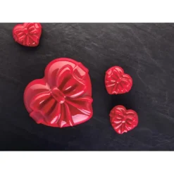 PAVONI Moule Silicone Cadeau Coeur 18 x 16,2 cm x H 6,7 cm Hot