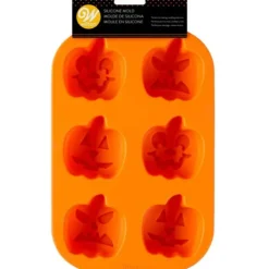WILTON Moule Silicone Citrouille Halloween 6 Empreintes New