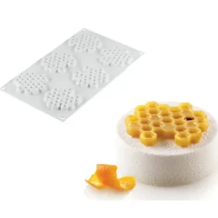 SILIKOMART Moule Silicone Décor Miel Ø 7,5 cm x H 0,8 cm (x6) Professional Hot