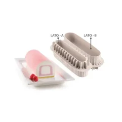 SILIKOMART 3D DESIGN Moule Silicone Insert Bûche et Cake 22 x 5 x H 4 cm (x2)
