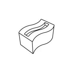 PAVOFLEX Moule Silicone Rectangle Vague 8 x 4,5 cm x H 4 cm (x25)