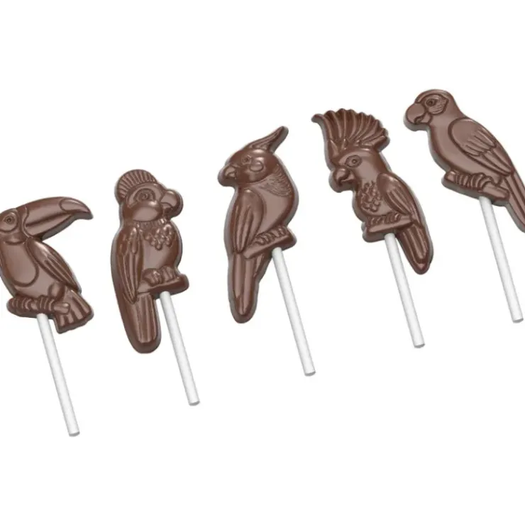 CHOCOLATE WORLD Moule Sucette Chocolat Oiseau Tropical (x5) New