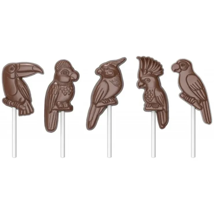 CHOCOLATE WORLD Moule Sucette Chocolat Oiseau Tropical (x5) New