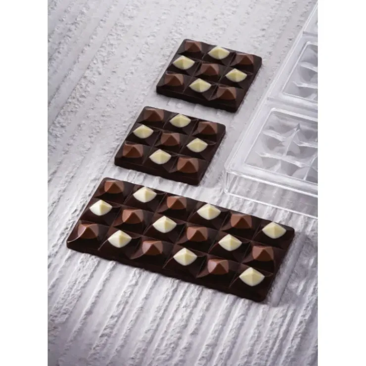 PAVONI Moule Tablette Chocolat Moulin 15,4 x 7,7 cm x H 1,4 cm (x3) Discount