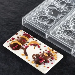 PAVONI Moule Tablette Chocolat Père Noël, Renne et Bonhomme de Neige 15,4 x 7,7 cm Outlet