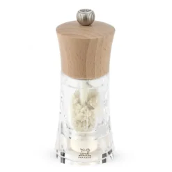 PEUGEOT Moulin à Sel Humide Oléron 14 cm Transparent-Bois Naturel Hot