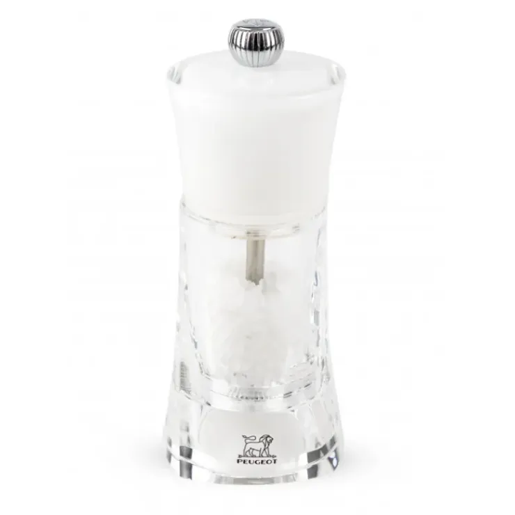 PEUGEOT Moulin à Sel Molène 14 cm Transparent et Blanc New