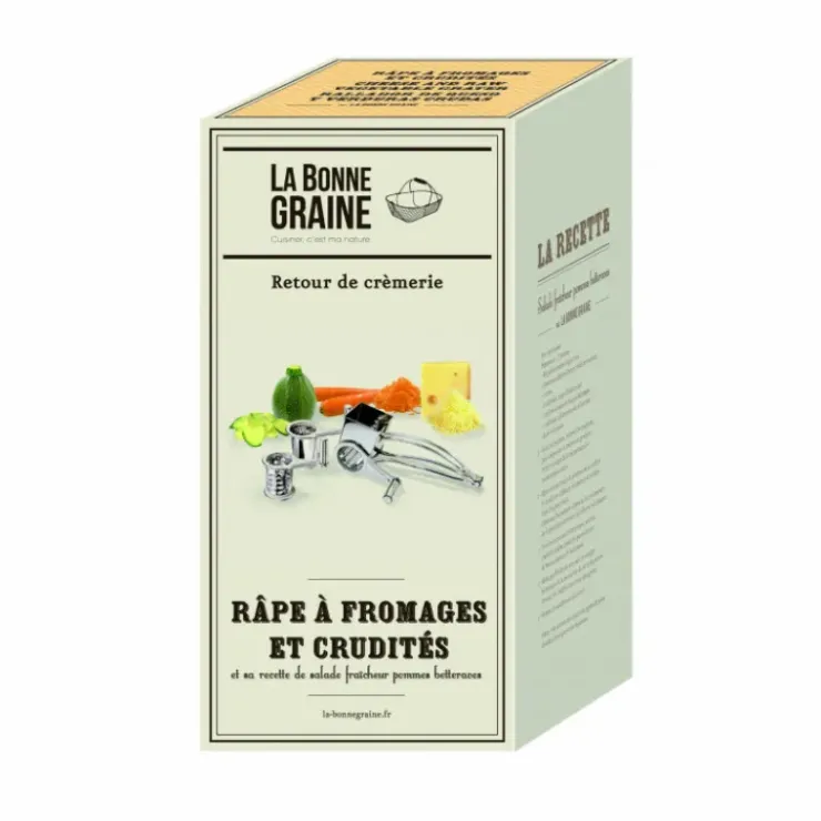 La Bonne Graine Moulin Râpe à fromage inox 3 tambours Outlet