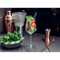CUISINEADDICT Paille Réutilisable en Verre 15cm droite x4 HALM Best