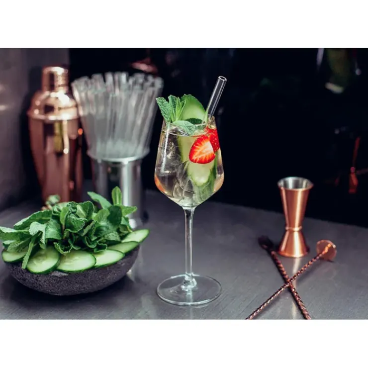 CUISINEADDICT Paille Réutilisable en Verre 15cm droite x4 HALM Best