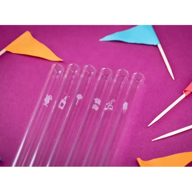 CUISINEADDICT Paille Réutilisable en Verre Fêtes 20cm droite x6 HALM Clearance