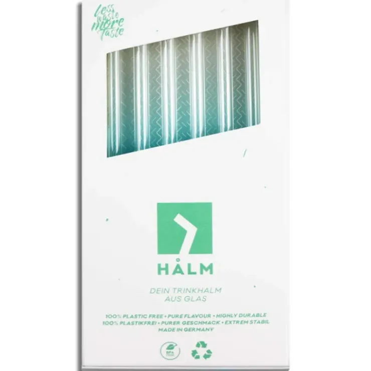 CUISINEADDICT Paille Réutilisable en Verre 23cm droite x4 HALM Hot