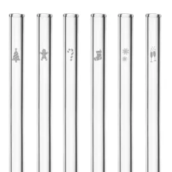 CUISINEADDICT Paille Réutilisable en Verre Noël 20cm droite x6 HALM Discount