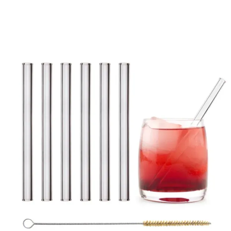 CUISINEADDICT Paille Réutilisable en Verre 15cm droite x6 HALM Hot