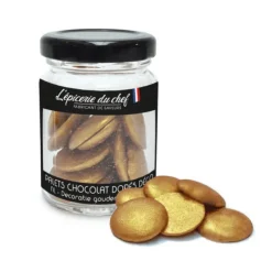 EPICERIE DU CHEF Palets Chocolat Blanc Dorés Décoratives 40 g L' Outlet