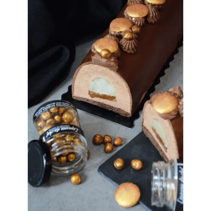 EPICERIE DU CHEF Palets Chocolat Blanc Dorés Décoratives 40 g L' Outlet