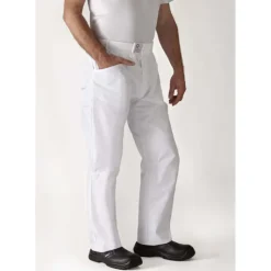 ROBUR Pantalon de Cuisine Mixte Blanc ARENAL T.1 Discount