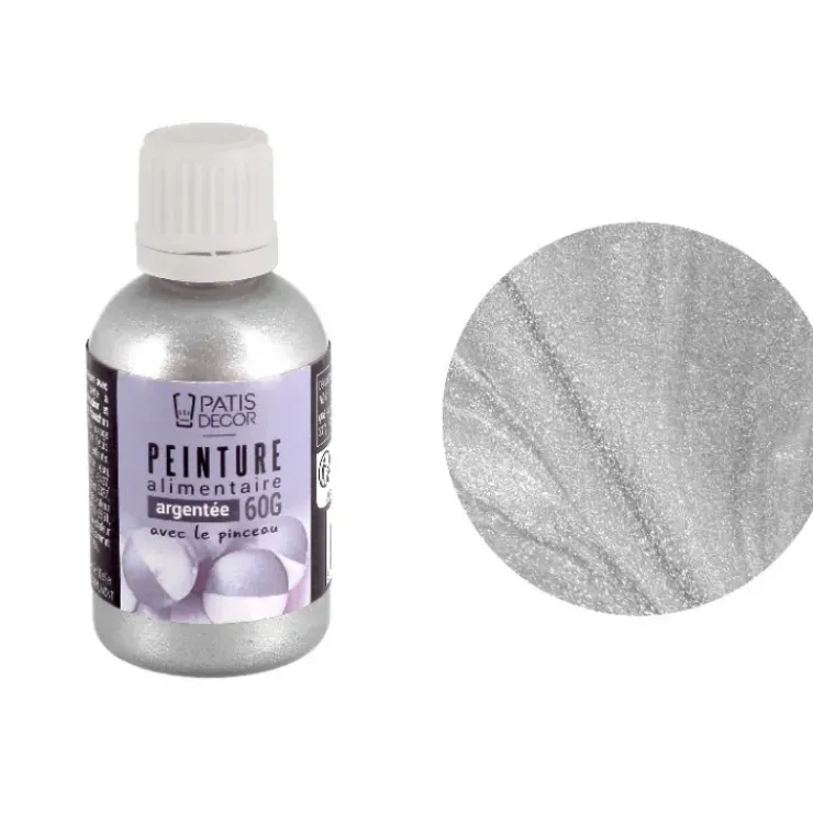 PATISDECOR Peinture Alimentaire Argentée 63 g Patisdécor Clearance