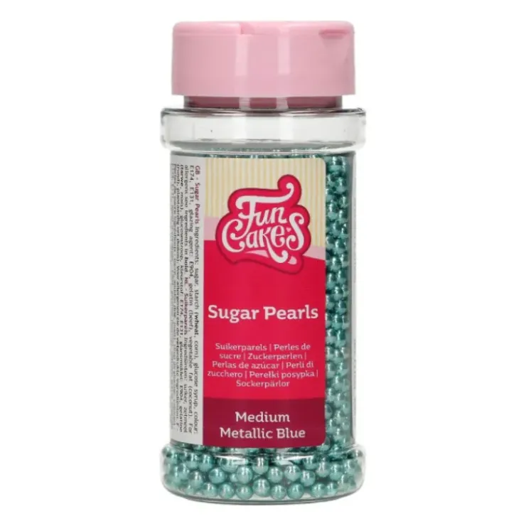 FUNCAKES Perles de sucre Bleu Métallique 80 g Hot