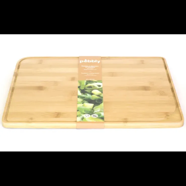 PEBBLY Planche à Découper Bambou avec Rigole 37 x 29 cm Hot