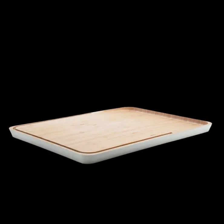 PEBBLY Planche à Découper Crème en Bambou 41 x 30 cm Hot