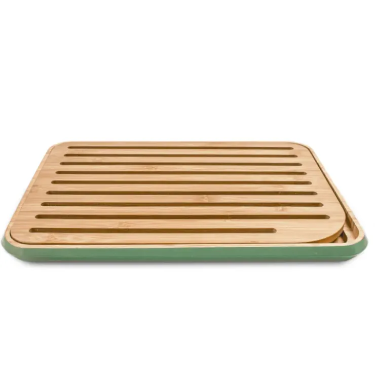 PEBBLY Planche à Pain Bambou 35 x 25 cm Vert Sauge Outlet