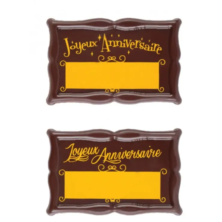 FLORENSUC Plaque Chocolat Joyeux Anniversaire à Graver x18 Discount