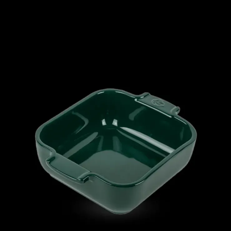 PEUGEOT Plat à Four Carré en Céramique Appolia 18 cm Vert Forêt Hot