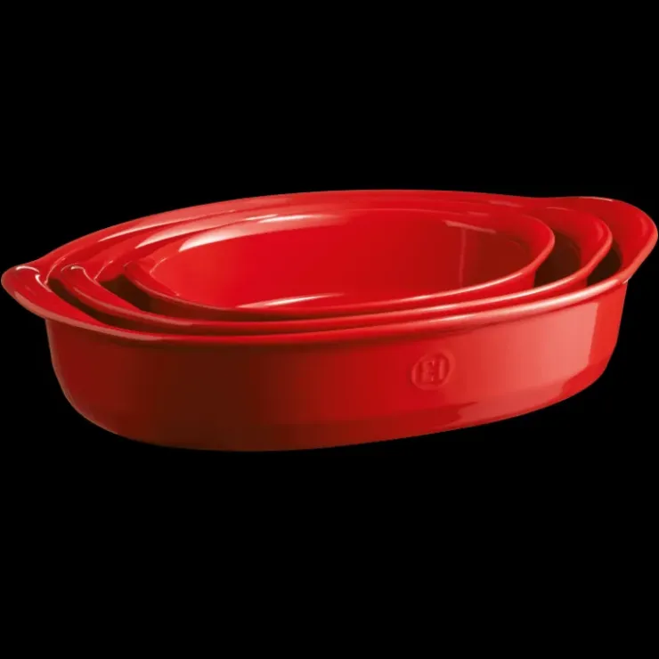 EMILE HENRY Plat à Four Ovale en Céramique 36,5 x 22,5 cm Grand Cru Discount