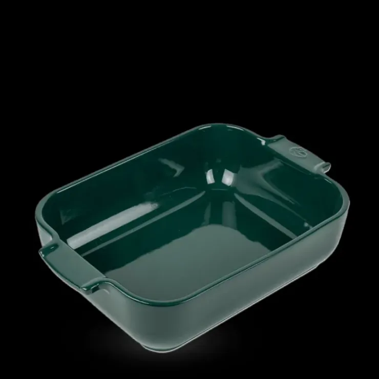 PEUGEOT Plat à Four Rectangulaire en Céramique Appolia 25 cm Vert Forêt Outlet