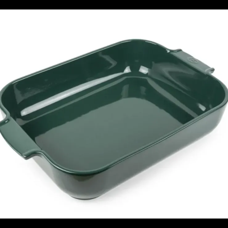 PEUGEOT Plat à Four Rectangulaire en Céramique Appolia 40 cm Vert Forêt Outlet