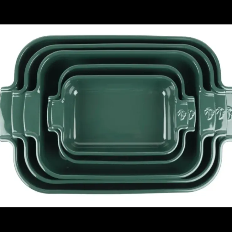 PEUGEOT Plat à Four Rectangulaire en Céramique Appolia 40 cm Vert Forêt Outlet