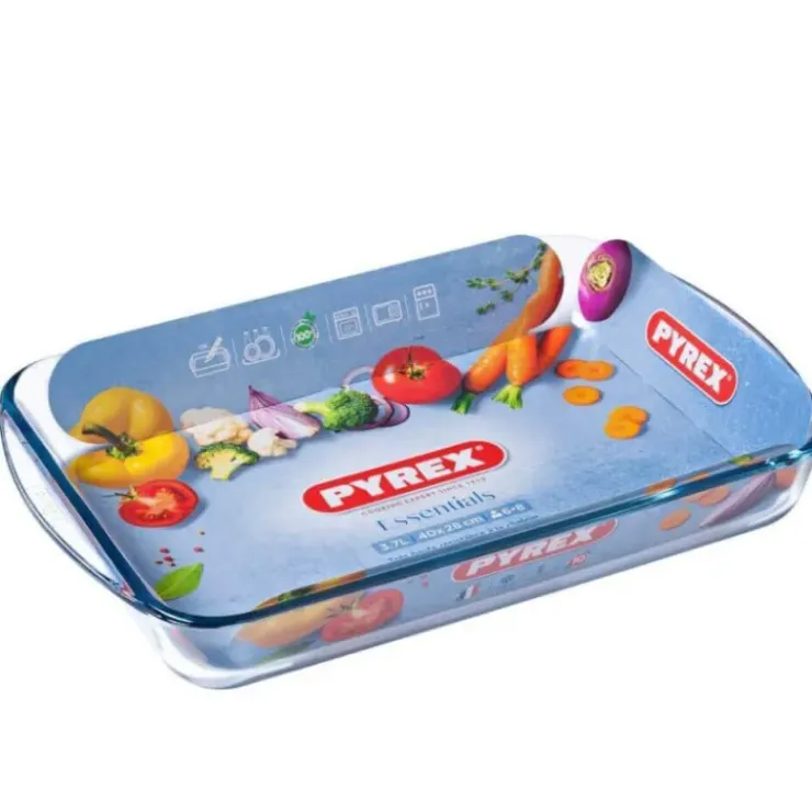 PYREX Plat à Lasagnes Rectangulaire en Verre 40 x 27 cm 3,7 L Essentials Discount
