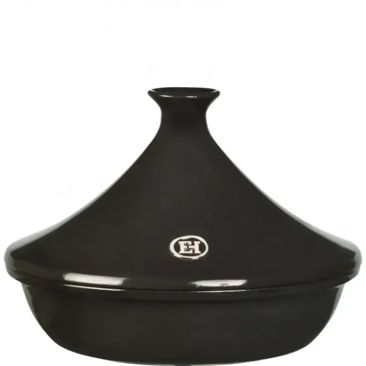 EMILE HENRY Plat à Tajine en Céramique Ø 27 cm Fusain Discount