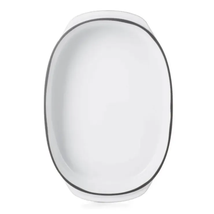 REVOL Plat Oblong Blanc Cumulus 34 x 25 cm Caractère Culinaire Sale