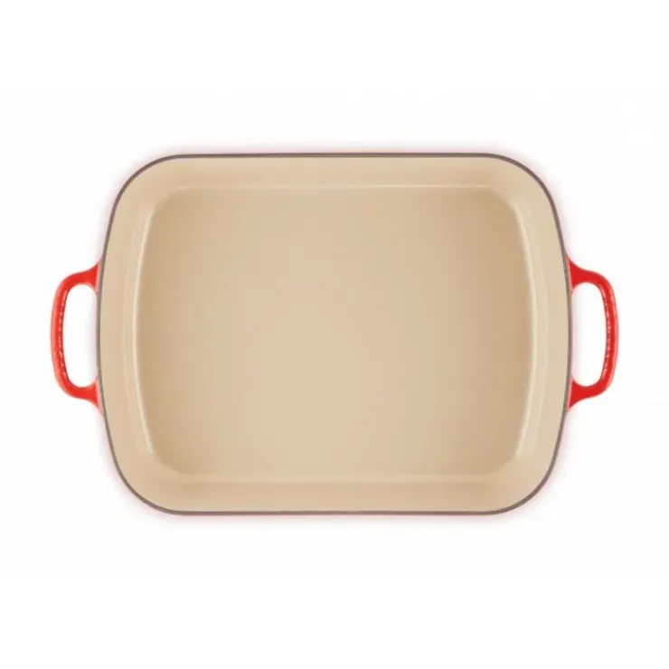 LE CREUSET Plat Rectangulaire en Fonte 37 cm Cerise Outlet