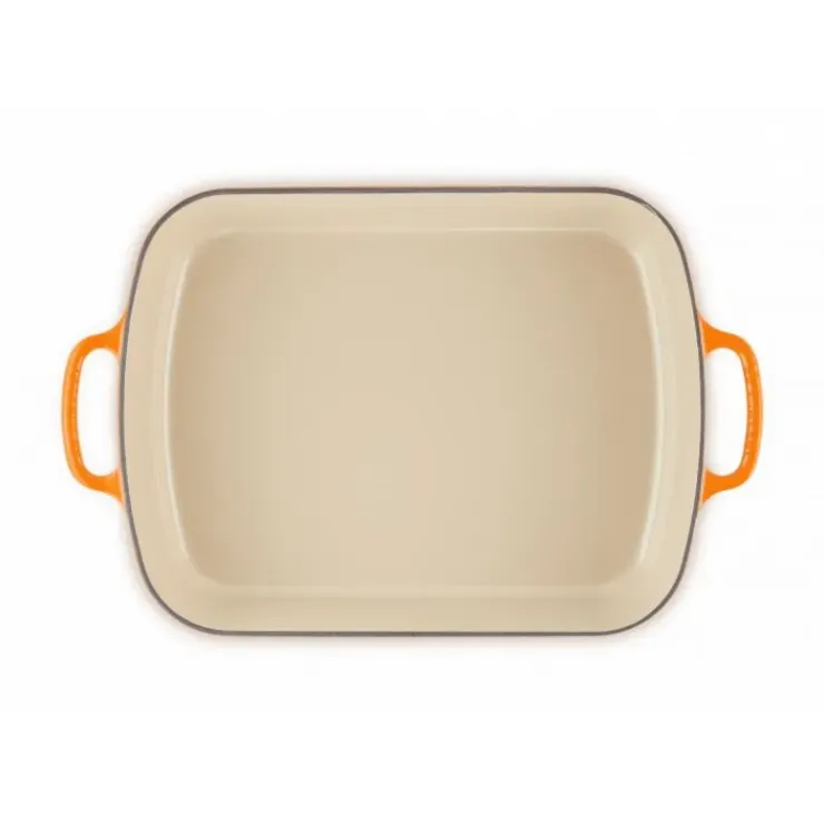 LE CREUSET Plat Rectangulaire en Fonte 37 cm Volcanique Hot