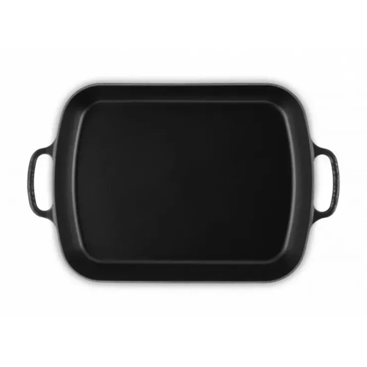 LE CREUSET Plat Rectangulaire en Fonte 37 cm Noir Mat Sale