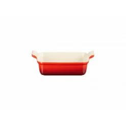 LE CREUSET Plat Rectangulaire Héritage en Céramique 19 cm Cerise Tradition Best